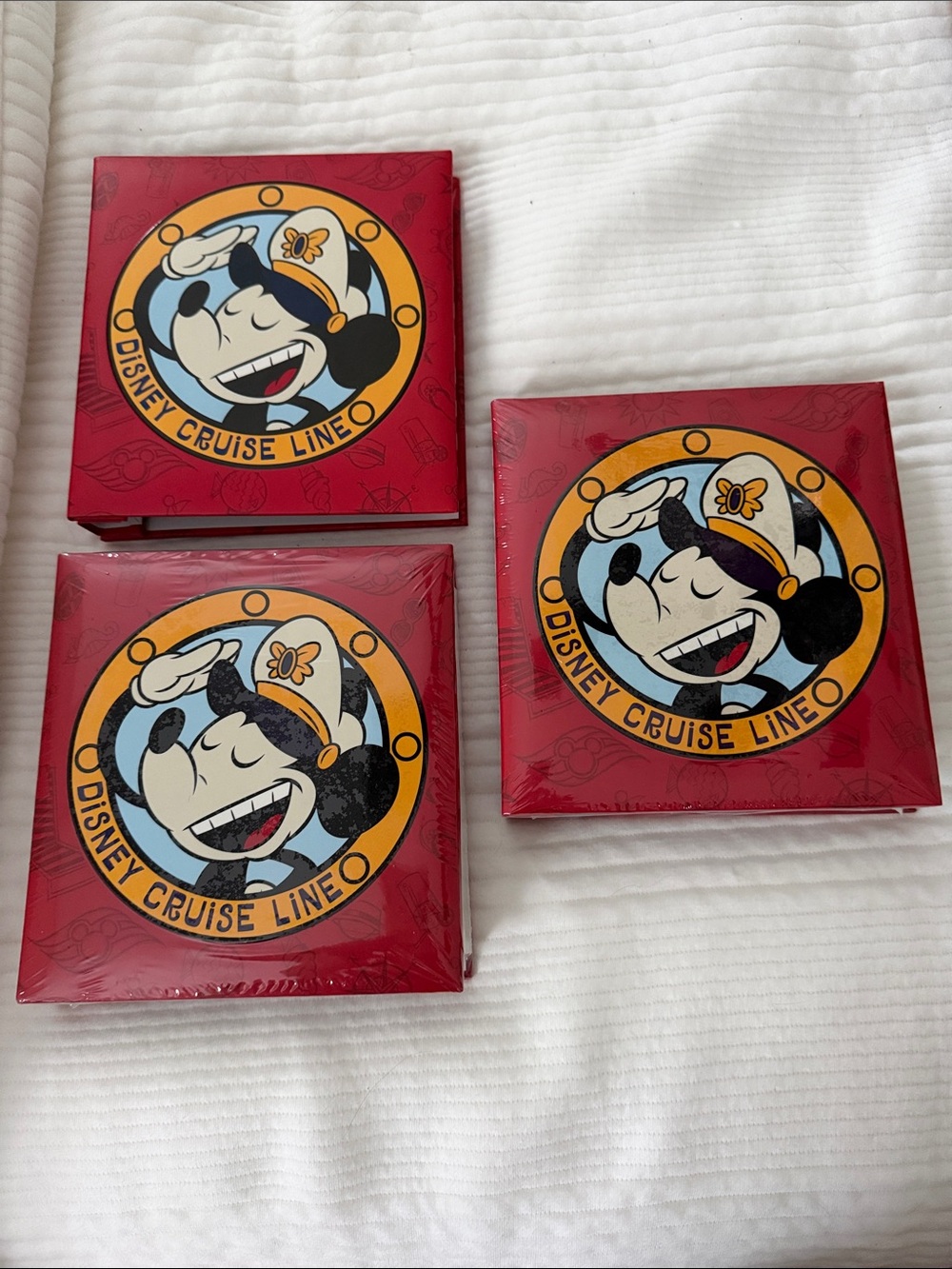 Disney Red Mickey Cruise Line Albums (set of 3)